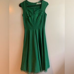 NWT MUXXN 1950's Retro Swing Midi Dress Green Size 8